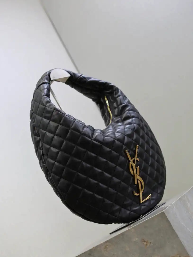 Saint Laurent YSL 858160 ICARE hobo in quilted nappa Balck