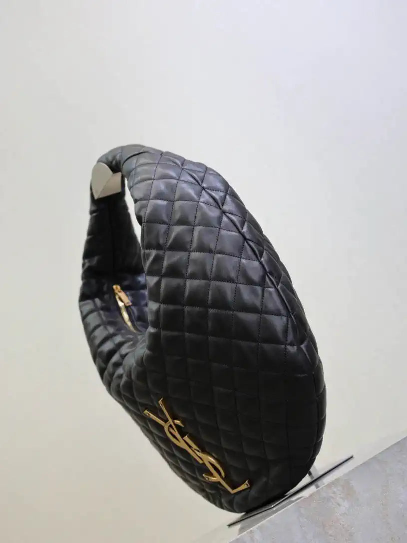 Saint Laurent YSL 858160 ICARE hobo in quilted nappa Balck