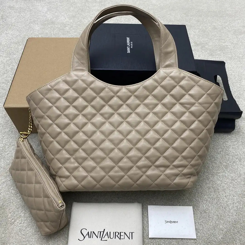 Saint Laurent YSL 858191 ICARE Medium in quilted nappa Apricot