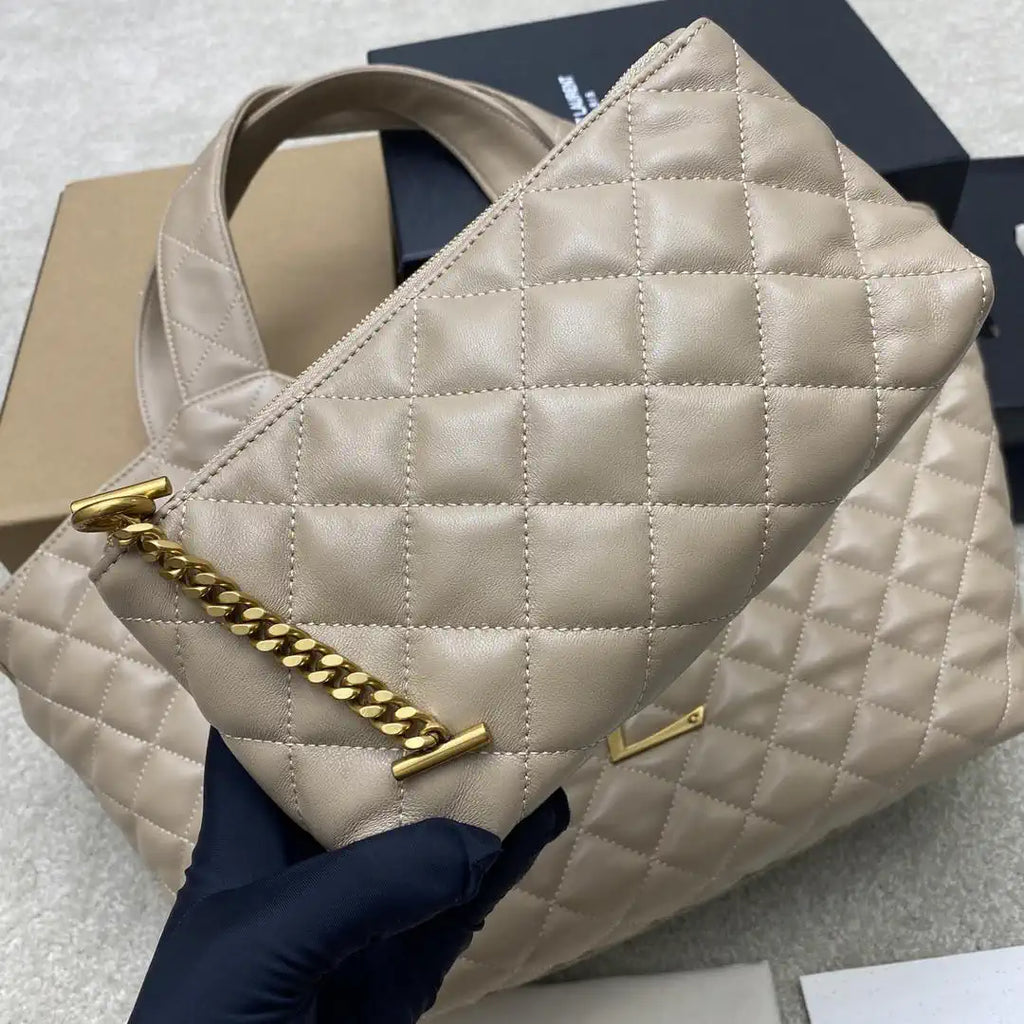 Saint Laurent YSL 858191 ICARE Medium in quilted nappa Apricot