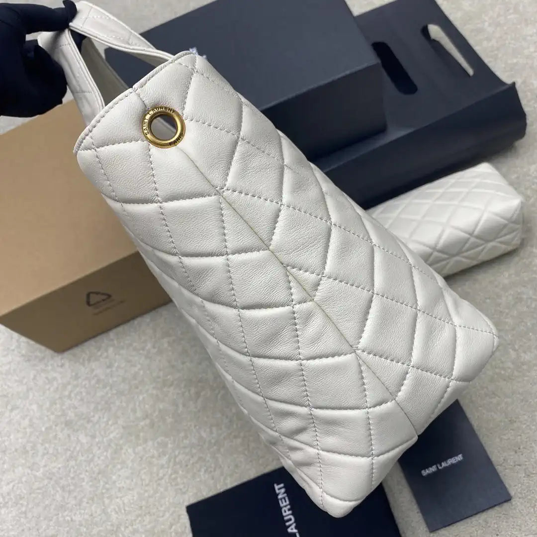 Saint Laurent YSL 858191 ICARE Medium in quilted nappa White