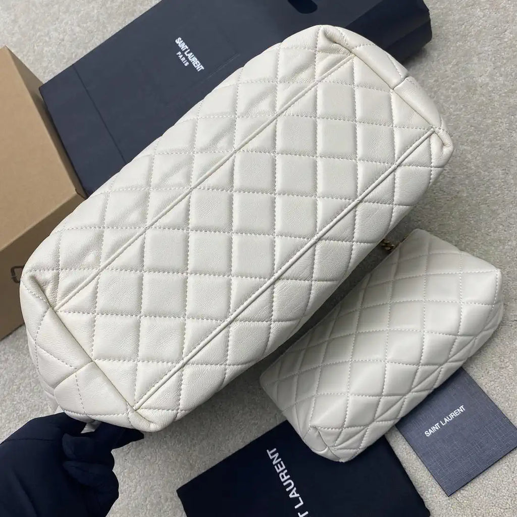 Saint Laurent YSL 858191 ICARE Medium in quilted nappa White