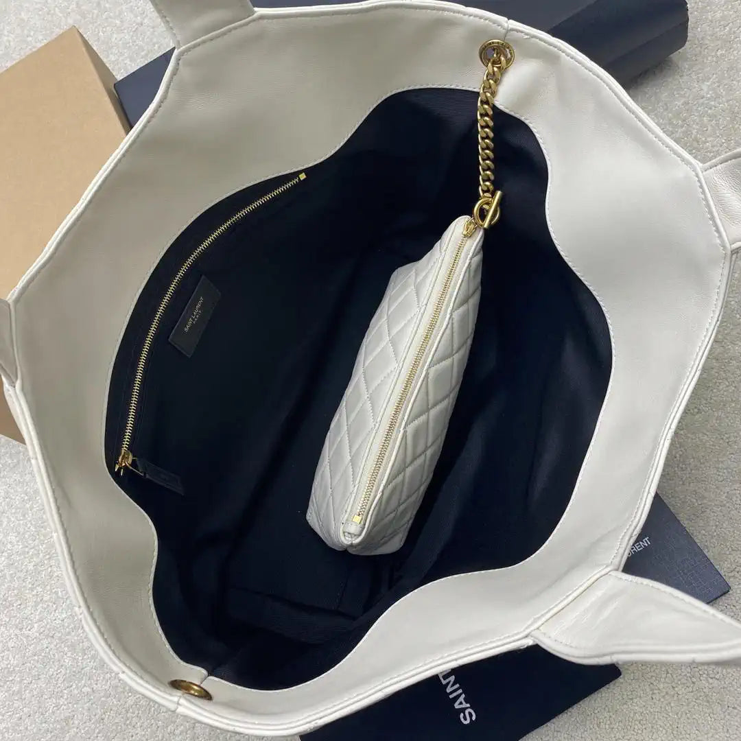 Saint Laurent YSL 858191 ICARE Medium in quilted nappa White