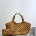 Saint Laurent YSL 858191 ICARE Medium in quilted Suede Brown