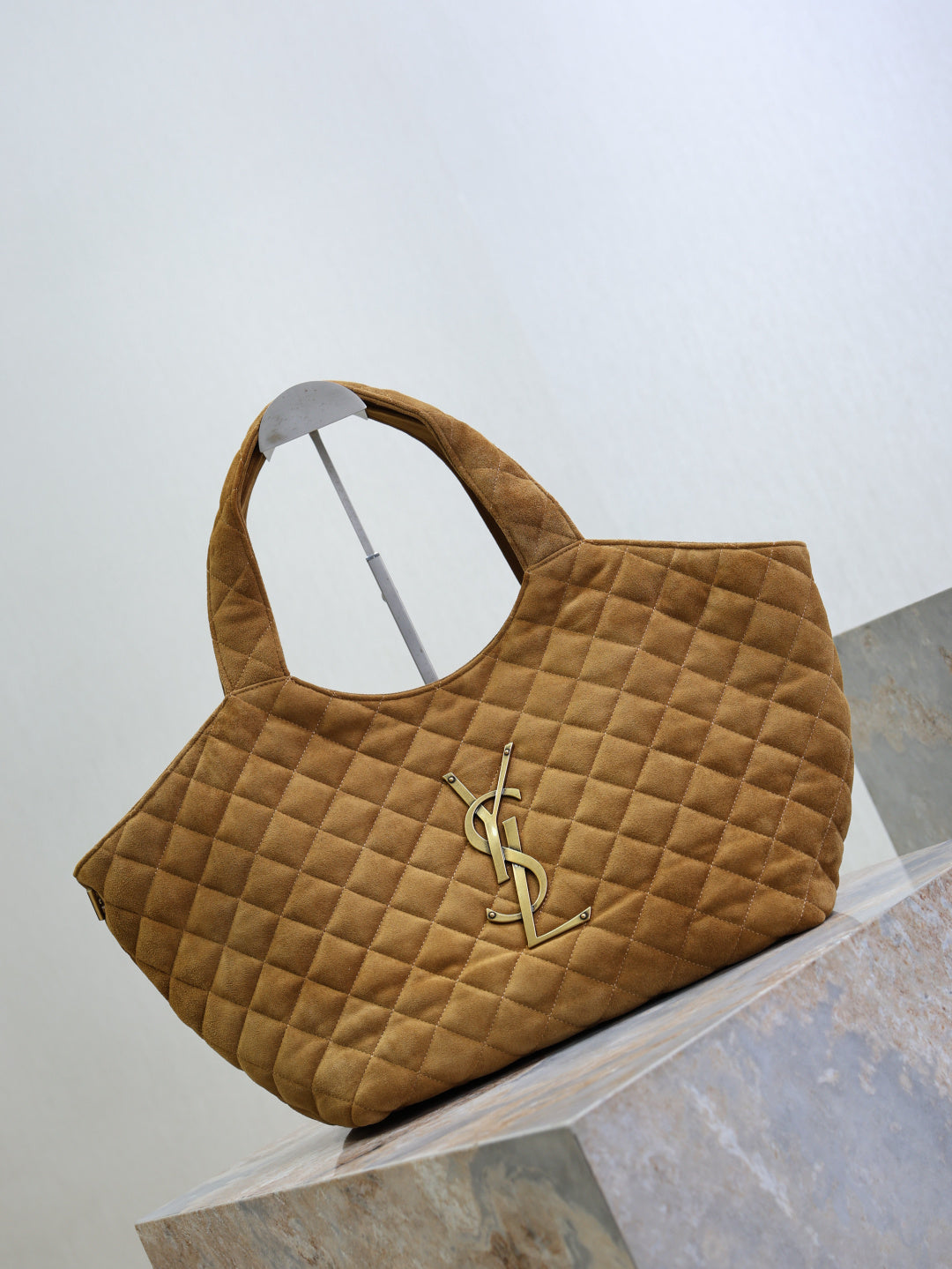 Saint Laurent YSL 858191 ICARE Medium in quilted Suede Brown