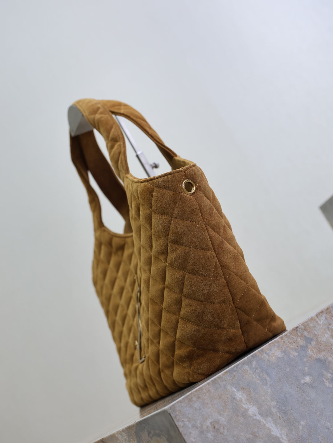 Saint Laurent YSL 858191 ICARE Medium in quilted Suede Brown
