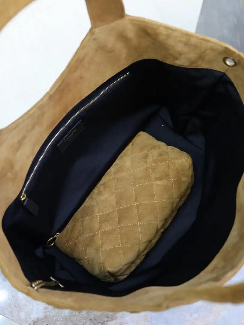 Saint Laurent YSL 858191 ICARE Medium in quilted Suede Brown
