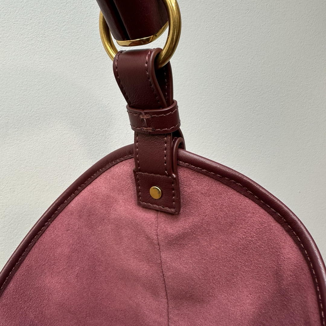 Saint Laurent YSL 862029 MOMBASA medium in leather Wine Red