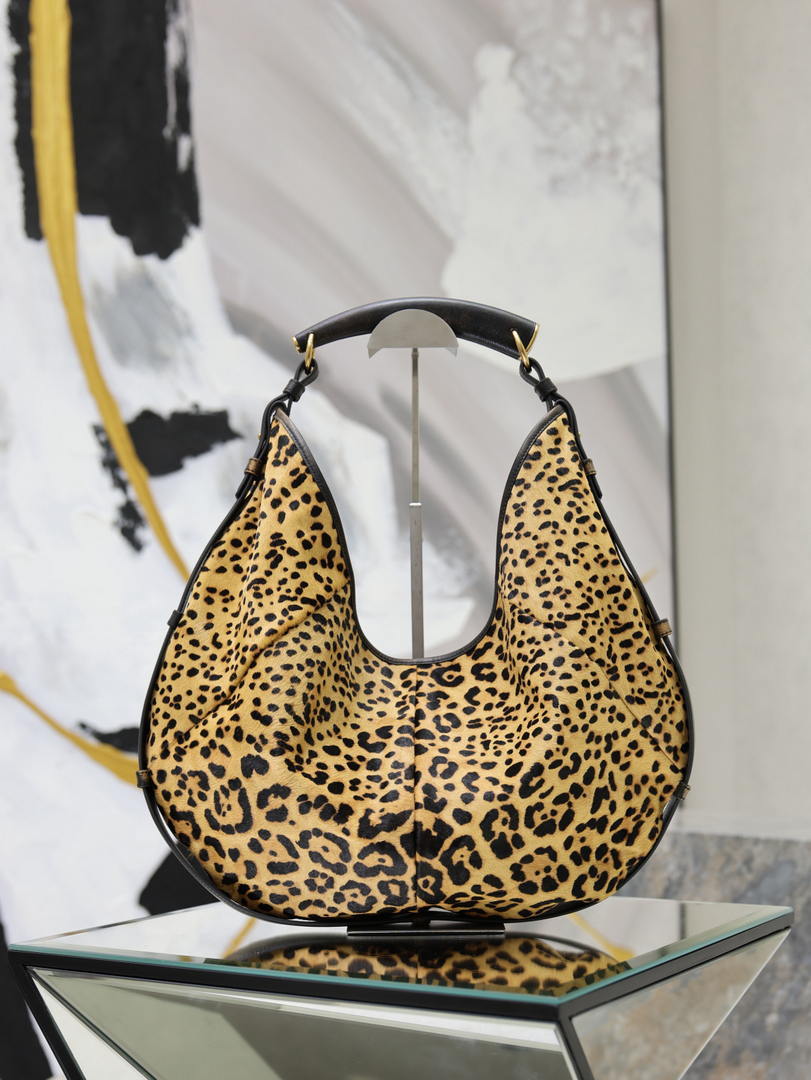 Saint Laurent YSL A0011MAAGWJ1000 MOMBASA Large in pony hair leather Leopard print
