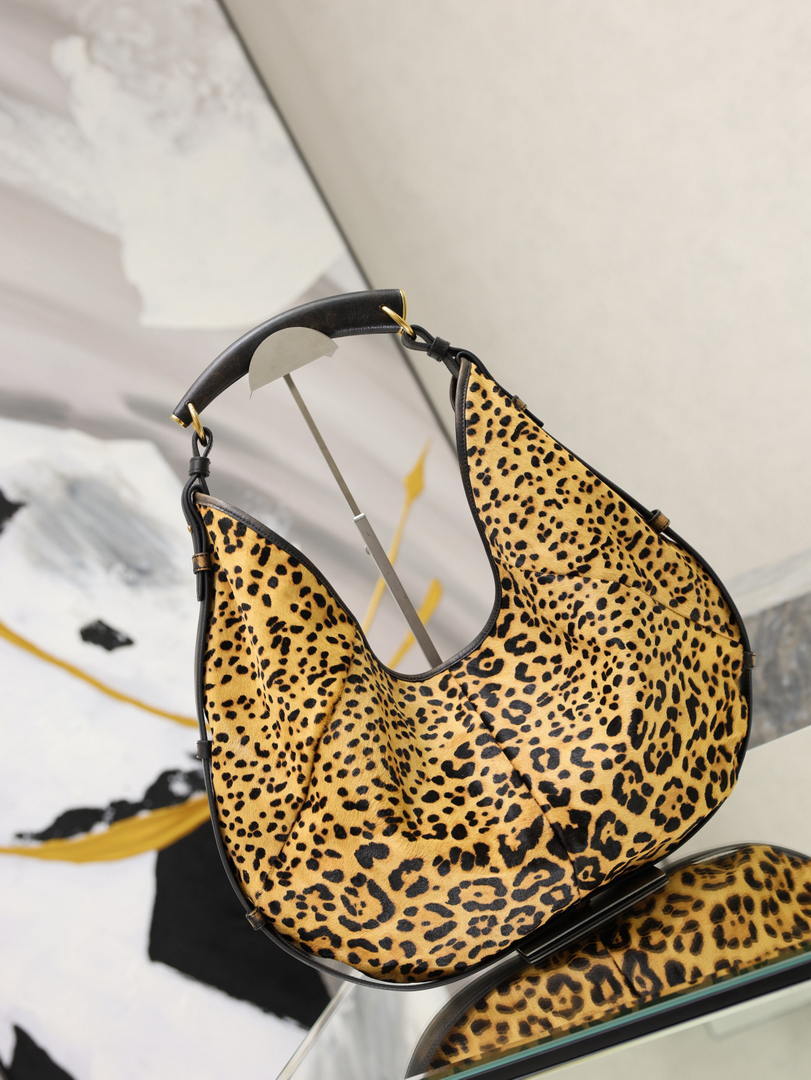 Saint Laurent YSL A0011MAAGWJ1000 MOMBASA Large in pony hair leather Leopard print