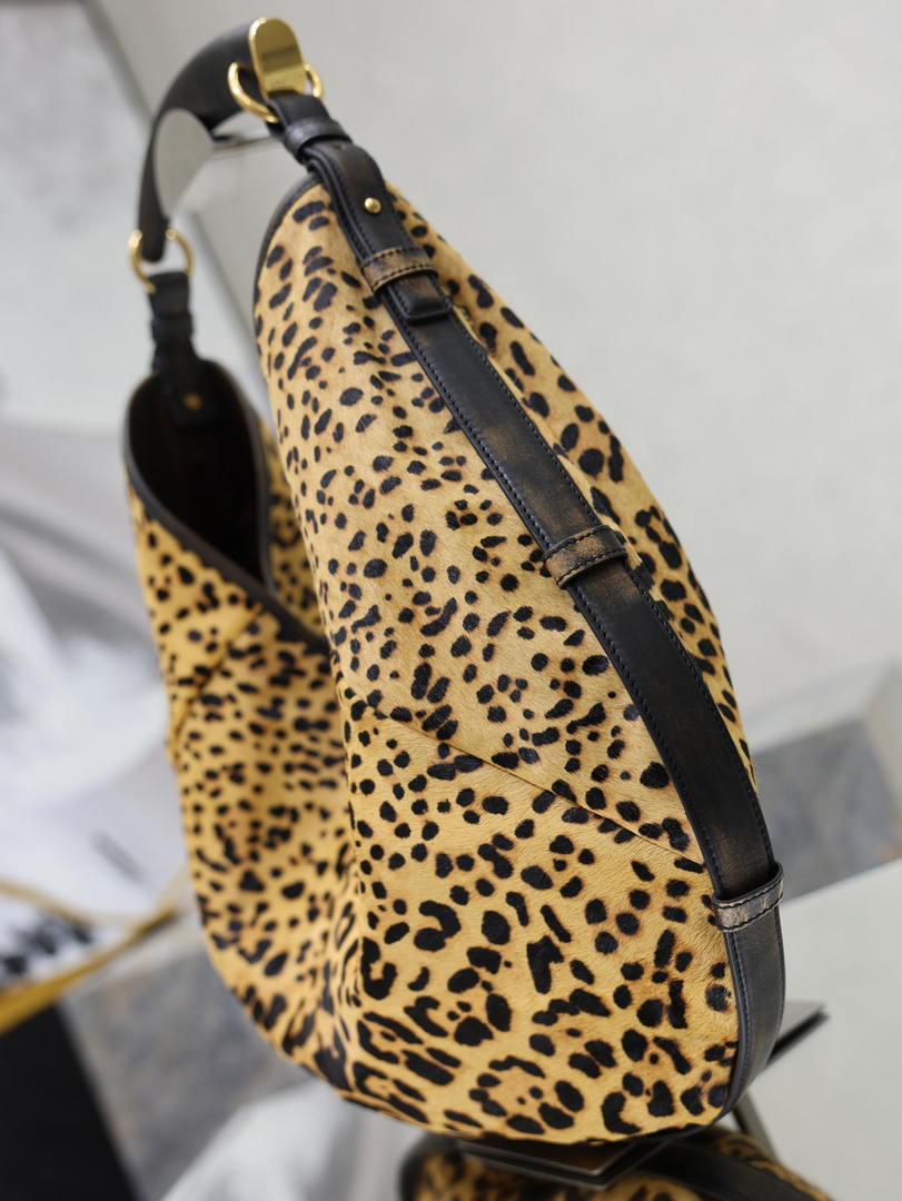 Saint Laurent YSL A0011MAAGWJ1000 MOMBASA Large in pony hair leather Leopard print