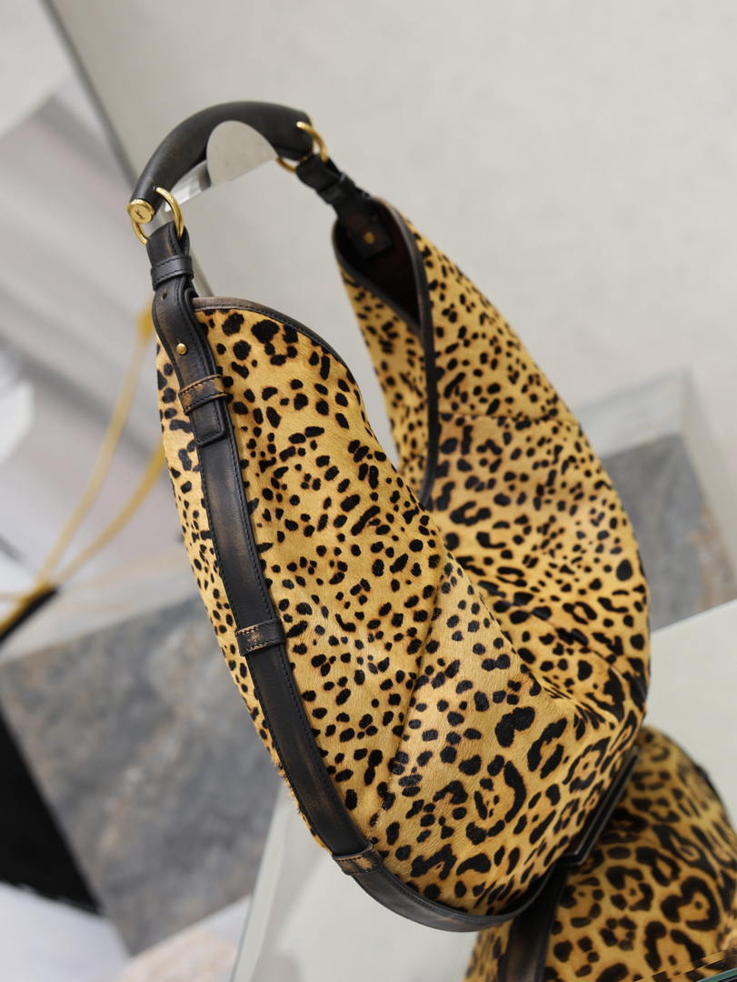Saint Laurent YSL A0011MAAGWJ1000 MOMBASA Large in pony hair leather Leopard print