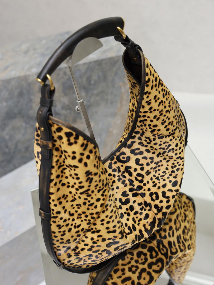 Saint Laurent YSL A0011MAAGWJ1000 MOMBASA Large in pony hair leather Leopard print