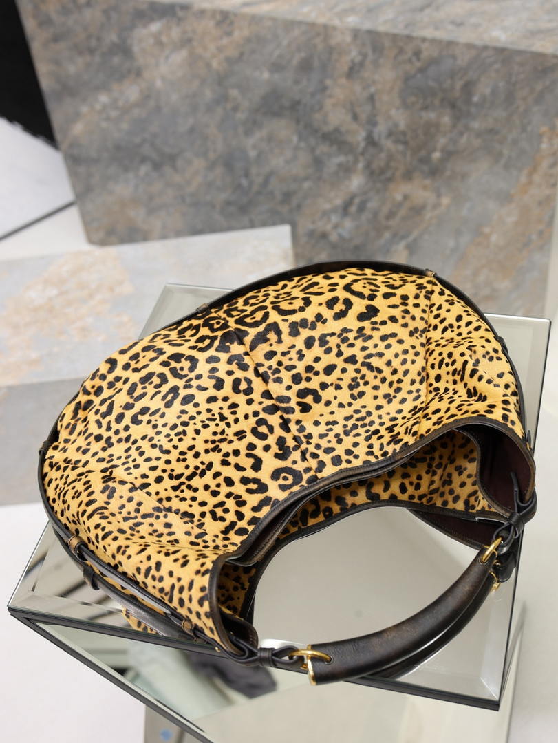 Saint Laurent YSL A0011MAAGWJ1000 MOMBASA Large in pony hair leather Leopard print