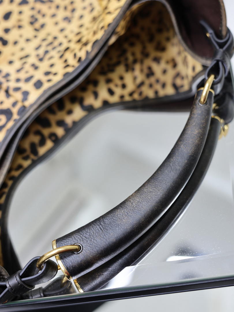 Saint Laurent YSL A0011MAAGWJ1000 MOMBASA Large in pony hair leather Leopard print