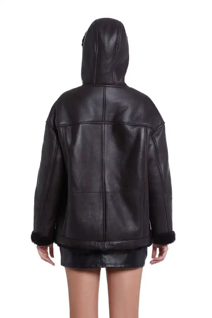 Schiaparelli Shearling hooded zip-up jacket SCH80001