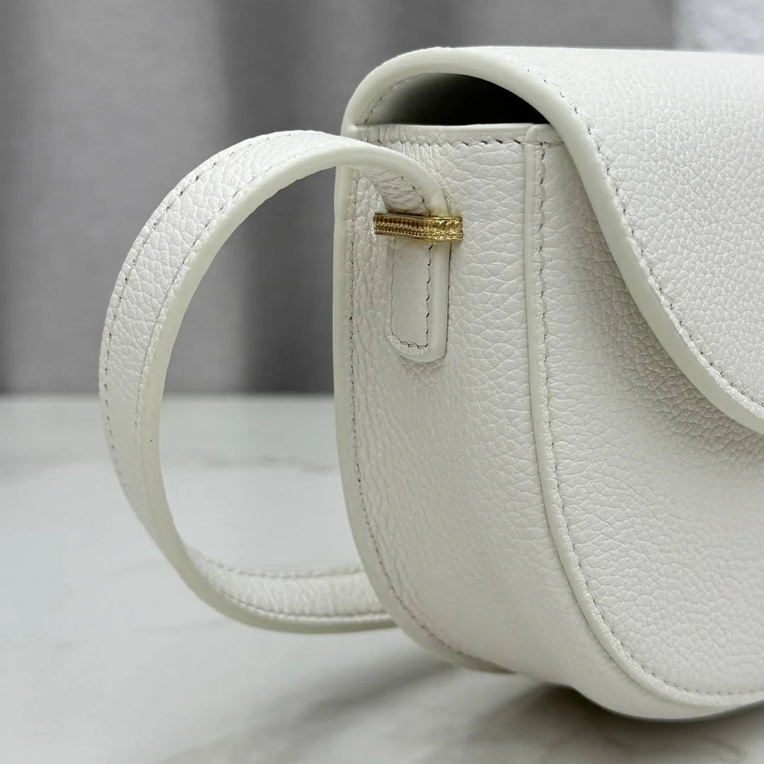 Small Dior Médaillon Flap Bag M3919QDWP_M900 White Grained Calfskin - Default Title - View 3