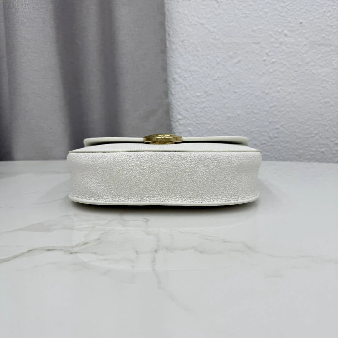 Small Dior Médaillon Flap Bag M3919QDWP_M900 White Grained Calfskin - Default Title - View 6
