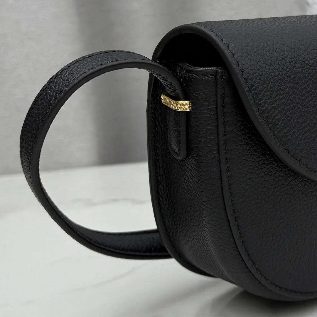 Small Dior Médaillon Flap Bag M3919QDWP_M900 Black Grained Calfskin - Default Title - View 3