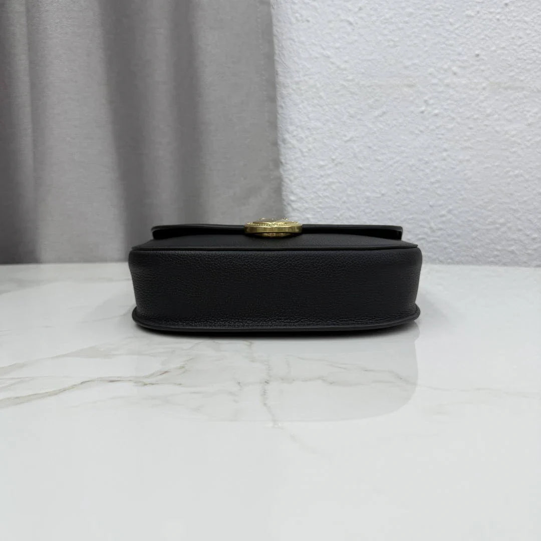 Small Dior Médaillon Flap Bag M3919QDWP_M900 Black Grained Calfskin - Default Title - View 6