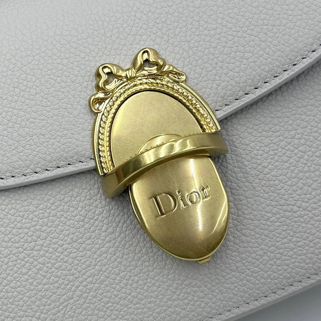 Small Dior Médaillon Flap Bag M3919QDWP_M900 Gray Grained Calfskin - Default Title - View 4