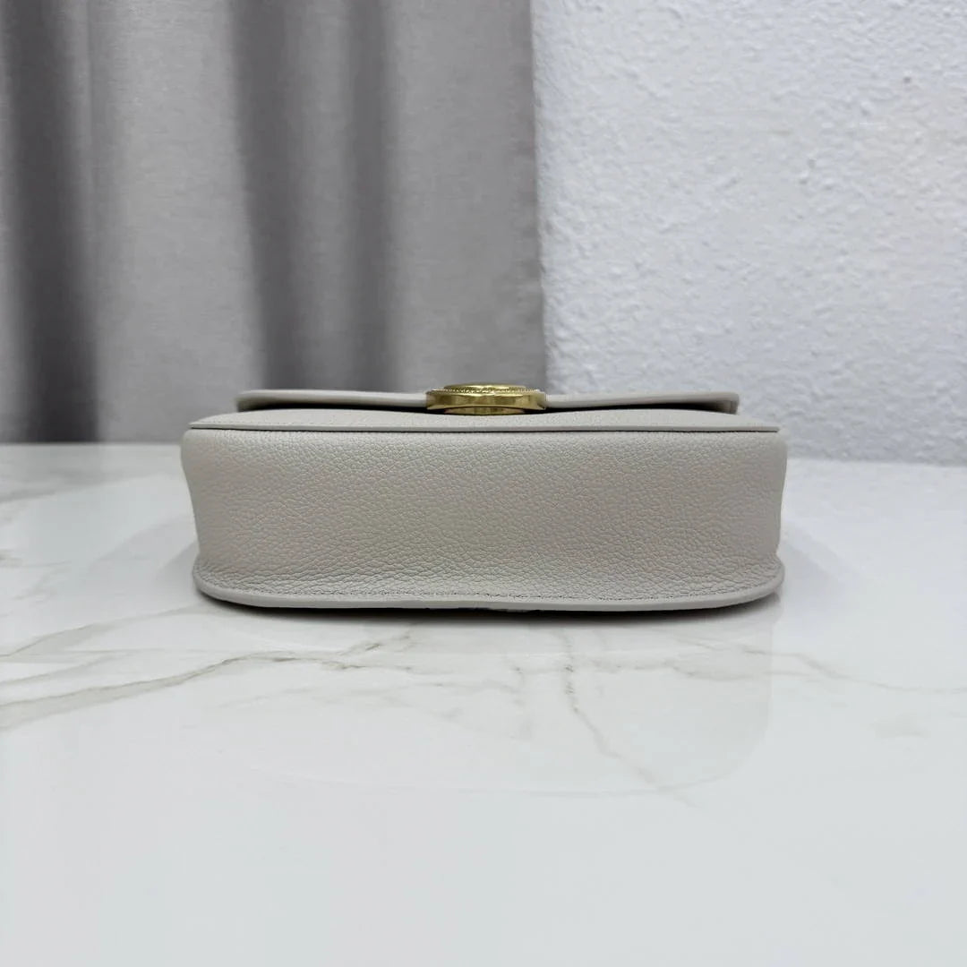 Small Dior Médaillon Flap Bag M3919QDWP_M900 Gray Grained Calfskin - Default Title - View 6