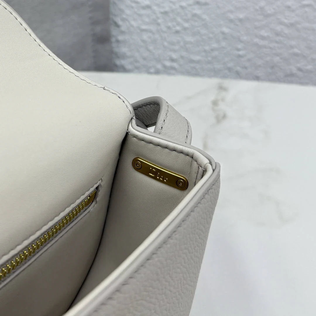Small Dior Médaillon Flap Bag M3919QDWP_M900 Gray Grained Calfskin - Default Title - View 7