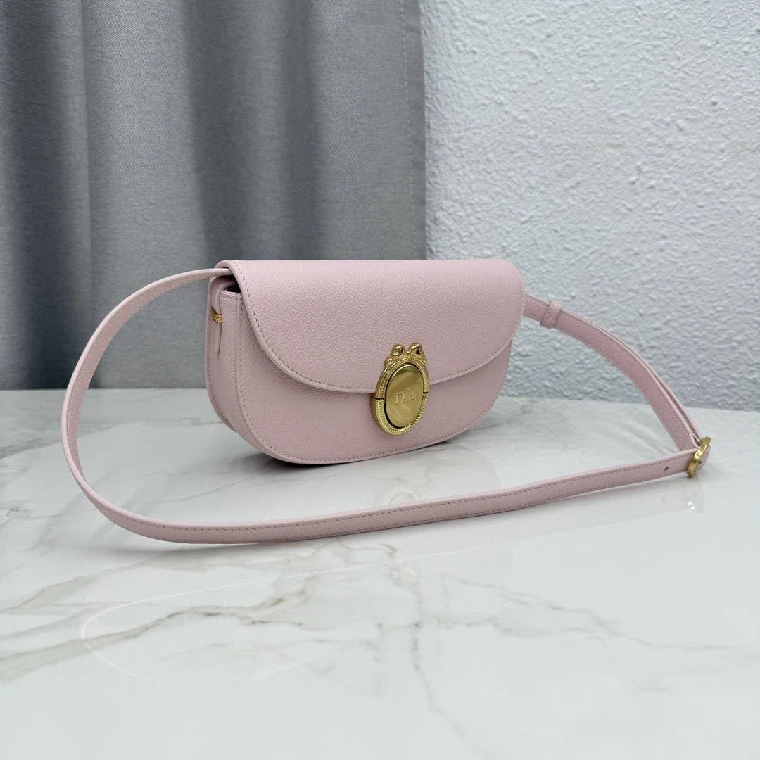Small Dior Médaillon Flap Bag M3919QDWP_M900 Pink Grained Calfskin - Default Title - View 2
