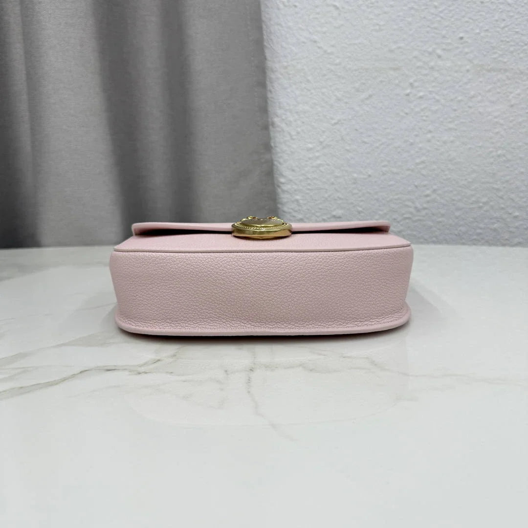 Small Dior Médaillon Flap Bag M3919QDWP_M900 Pink Grained Calfskin - Default Title - View 6