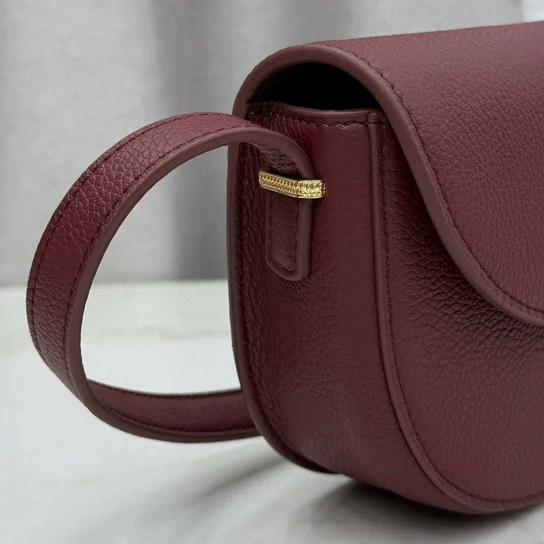 Small Dior Médaillon Flap Bag M3919QDWP_M900 Wine Red Grained Calfskin - Default Title - View 3