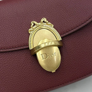 Small Dior Médaillon Flap Bag M3919QDWP_M900 Wine Red Grained Calfskin - Default Title - View 4