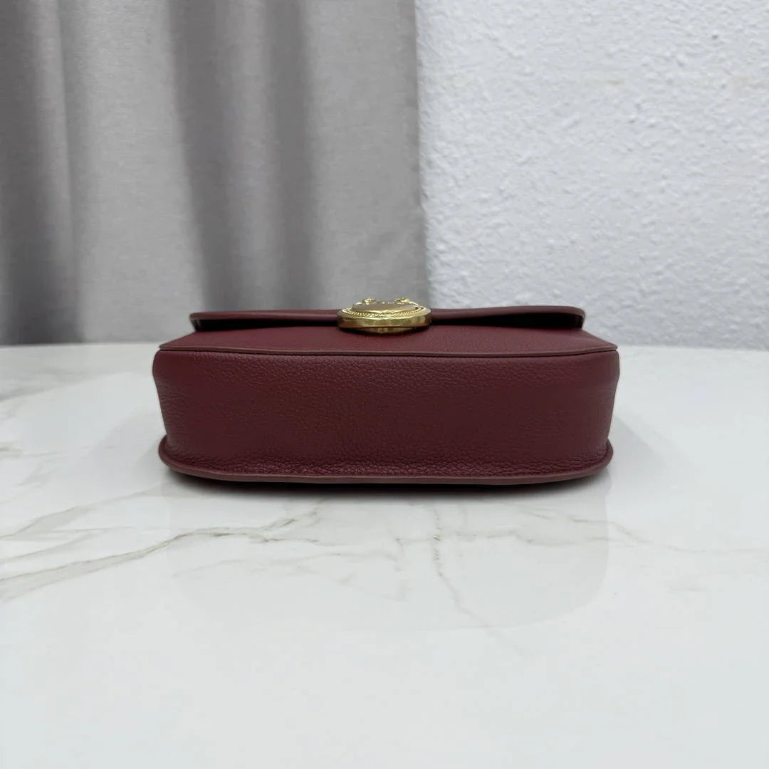 Small Dior Médaillon Flap Bag M3919QDWP_M900 Wine Red Grained Calfskin - Default Title - View 6