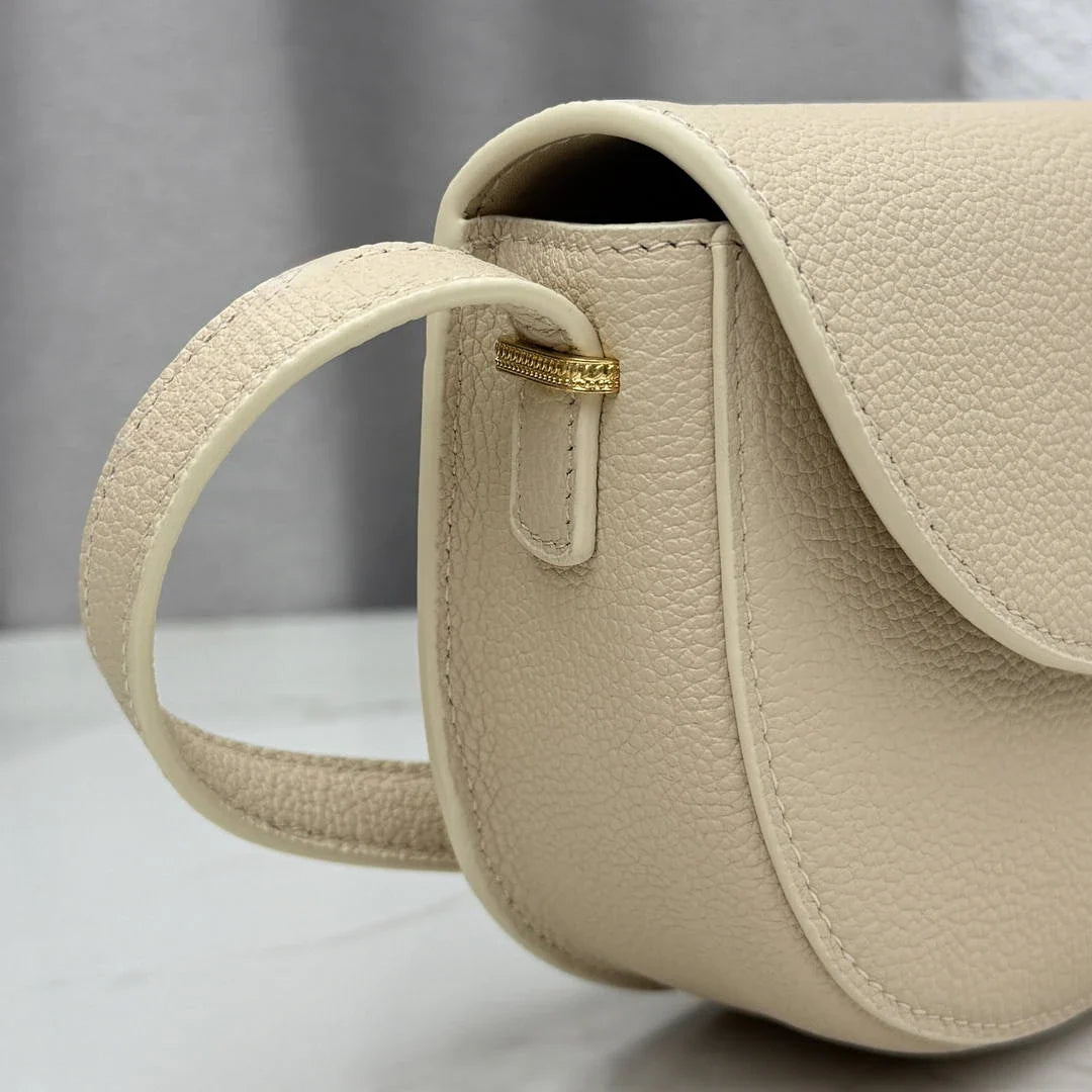 Small Dior Médaillon Flap Bag M3919QDWP_M900 Apricot Grained Calfskin - Default Title - View 3