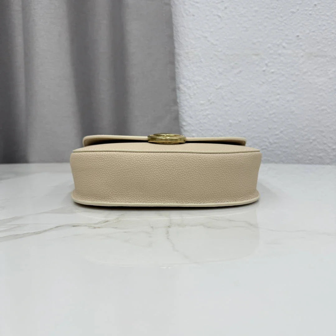 Small Dior Médaillon Flap Bag M3919QDWP_M900 Apricot Grained Calfskin - Default Title - View 6