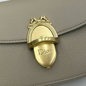 Small Dior Médaillon Flap Bag M3919QDWP_M900 Elephant Gray Grained Calfskin - Default Title - View 4