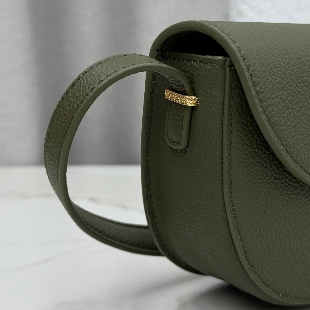 Small Dior Médaillon Flap Bag M3919QDWP_M900 Olive Green Grained Calfskin - Default Title - View 3