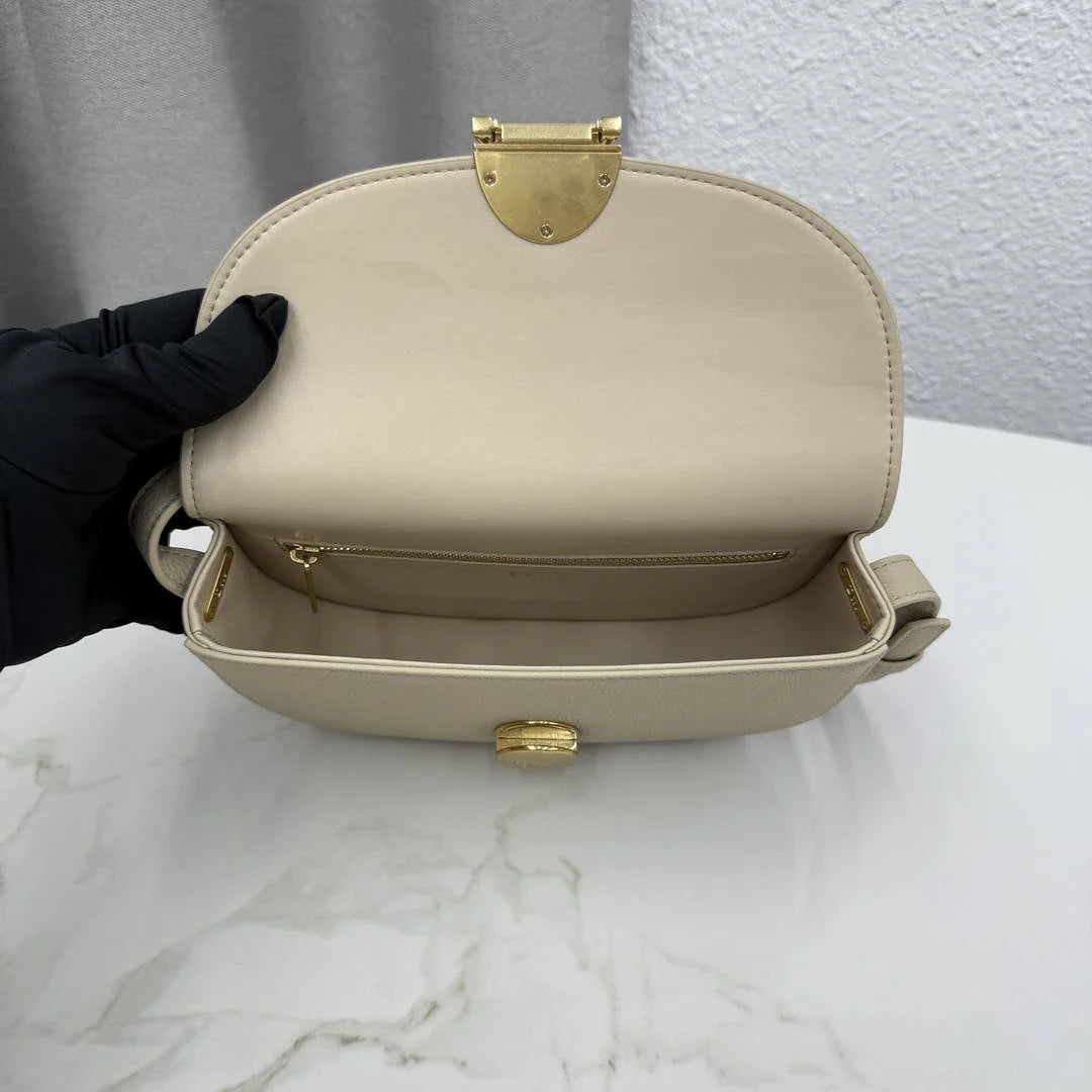 Small Dior Médaillon Flap Bag M3919QDWP_M900 Camel Beige Grained Calfskin - Default Title - View 8