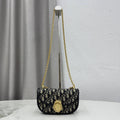 Small Dior Médaillon Flap Bag M3919QDWP_M900 Blue Dior Oblique Jacquard - Default Title - View 1