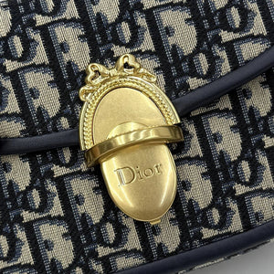 Small Dior Médaillon Flap Bag M3919QDWP_M900 Blue Dior Oblique Jacquard - Default Title - View 4
