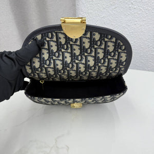 Small Dior Médaillon Flap Bag M3919QDWP_M900 Blue Dior Oblique Jacquard - Default Title - View 8