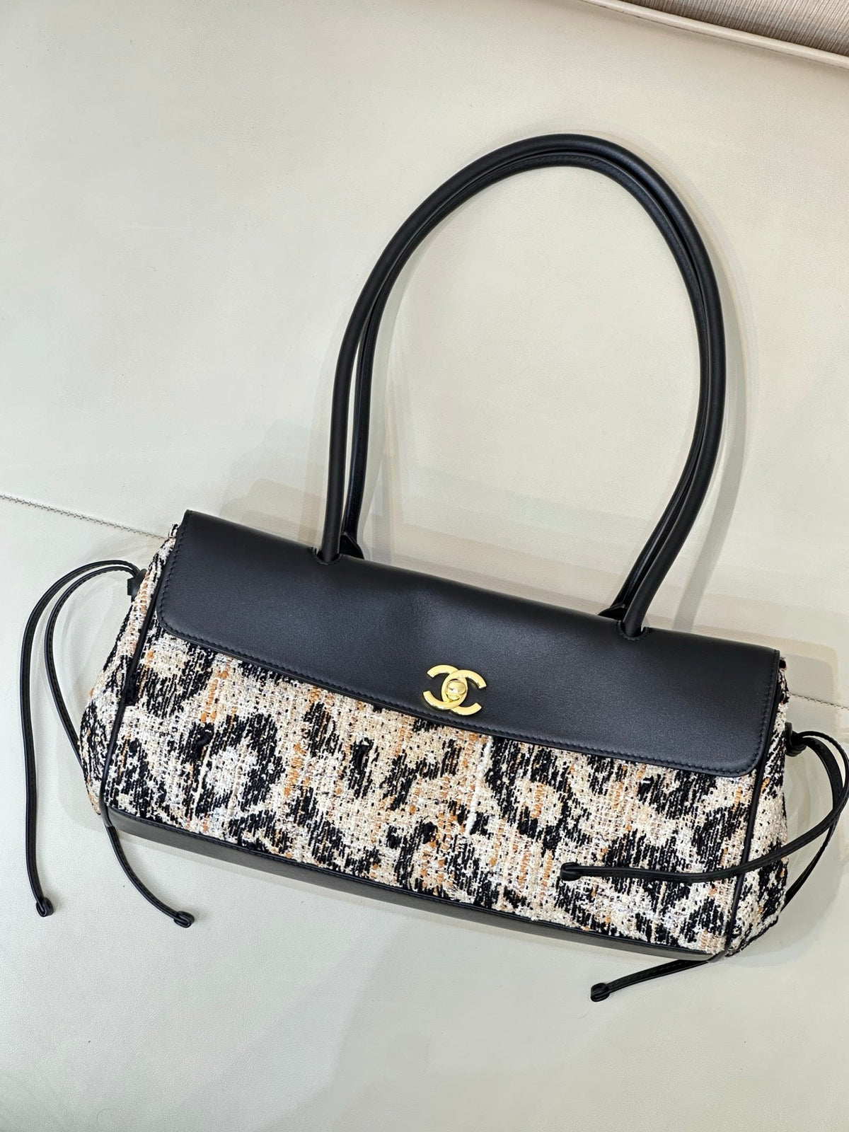 Chanel Small shopping bag AS6288 Tweed Leopard