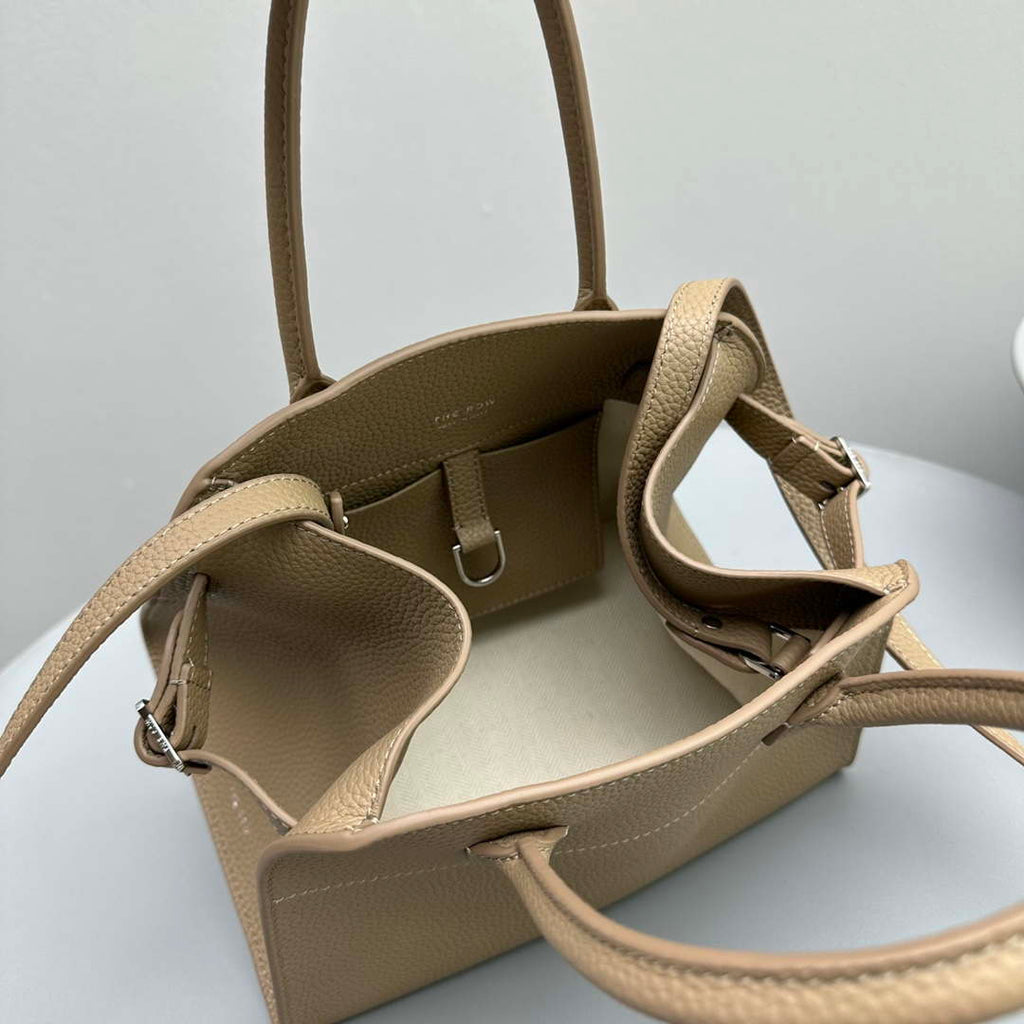 The Row Calfskin Soft Margaux 10 Bag THR153678 Apricot