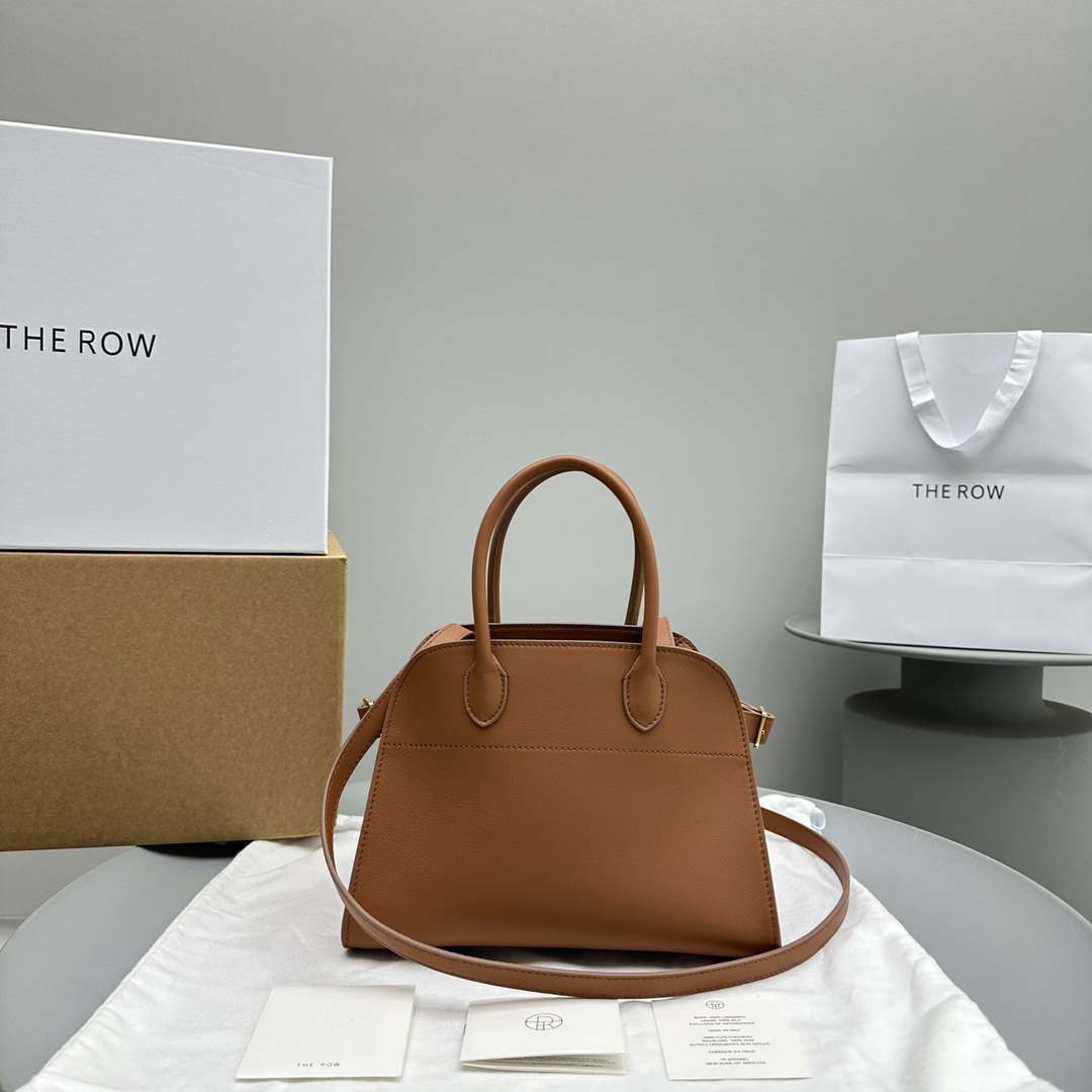 The Row Calfskin Soft Margaux 10 Bag THR153678 Brown