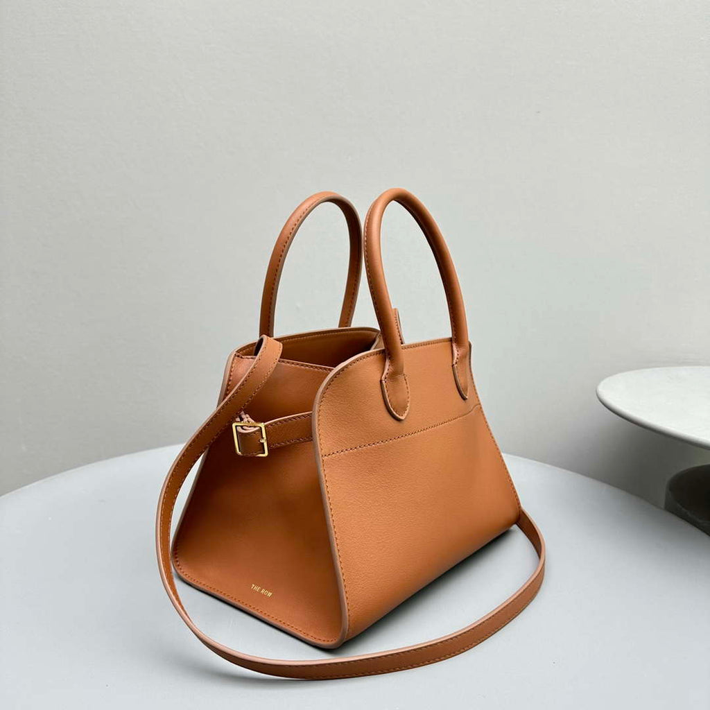 The Row Calfskin Soft Margaux 10 Bag THR153678 Brown