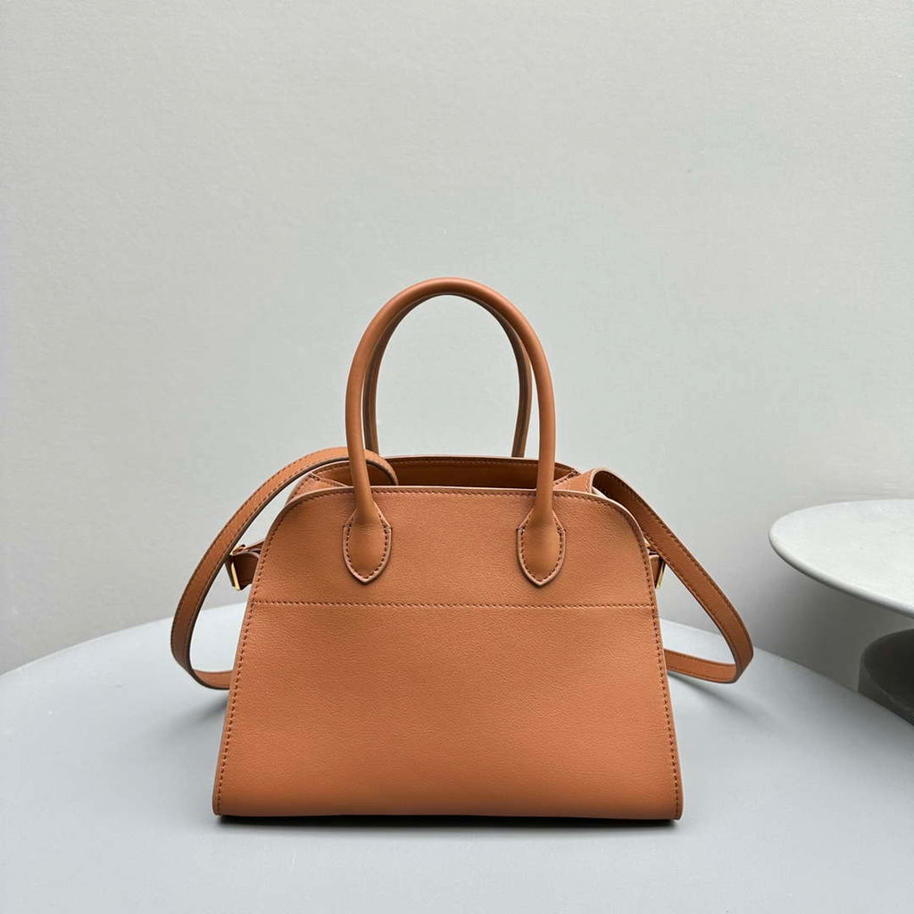 The Row Calfskin Soft Margaux 10 Bag THR153678 Brown