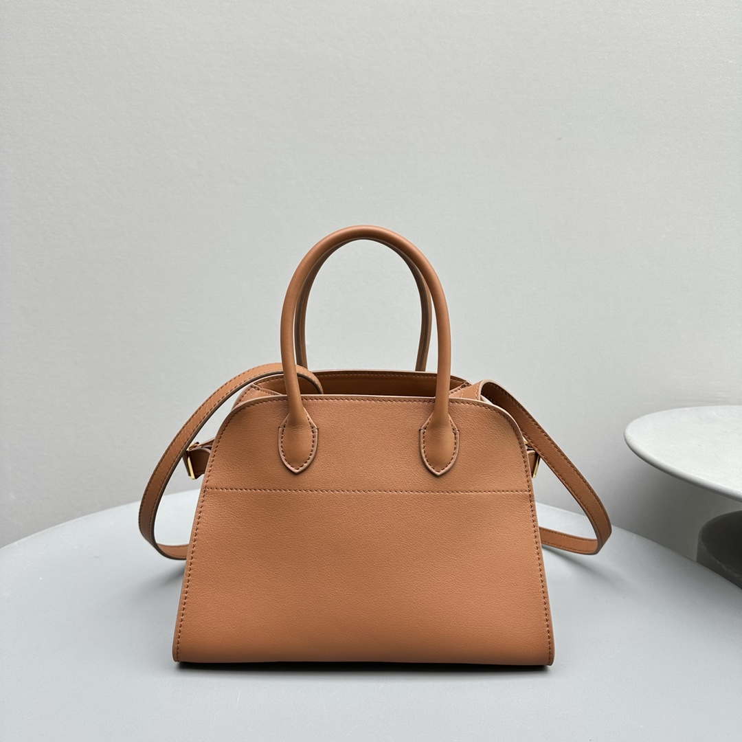 The Row Calfskin Soft Margaux 10 Bag THR153678 Brown