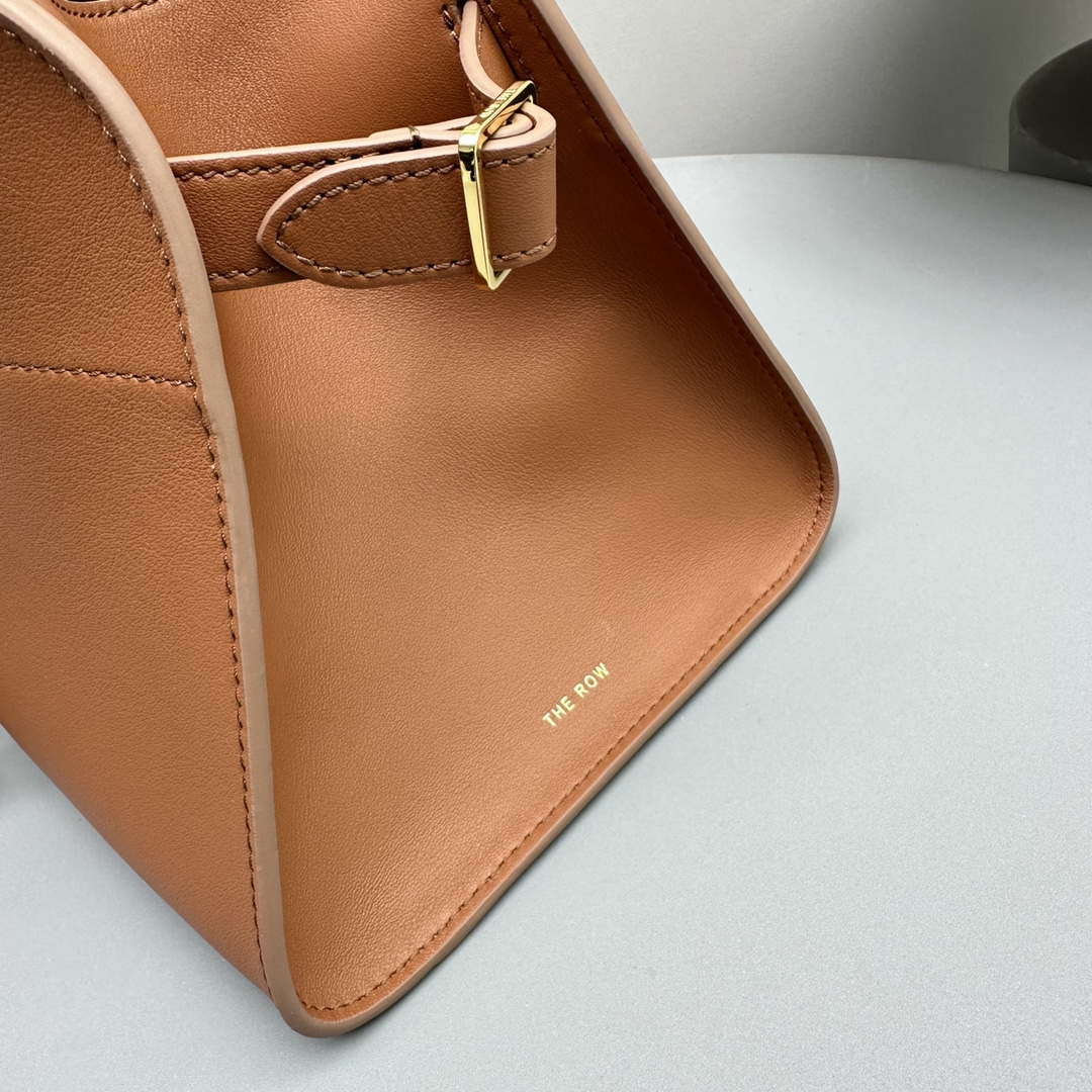 The Row Calfskin Soft Margaux 10 Bag THR153678 Brown