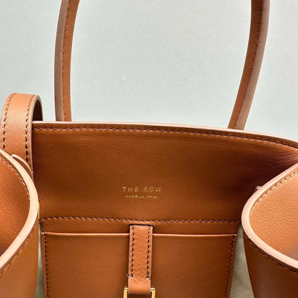 The Row Calfskin Soft Margaux 10 Bag THR153678 Brown