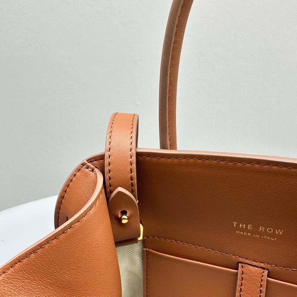 The Row Calfskin Soft Margaux 10 Bag THR153678 Brown