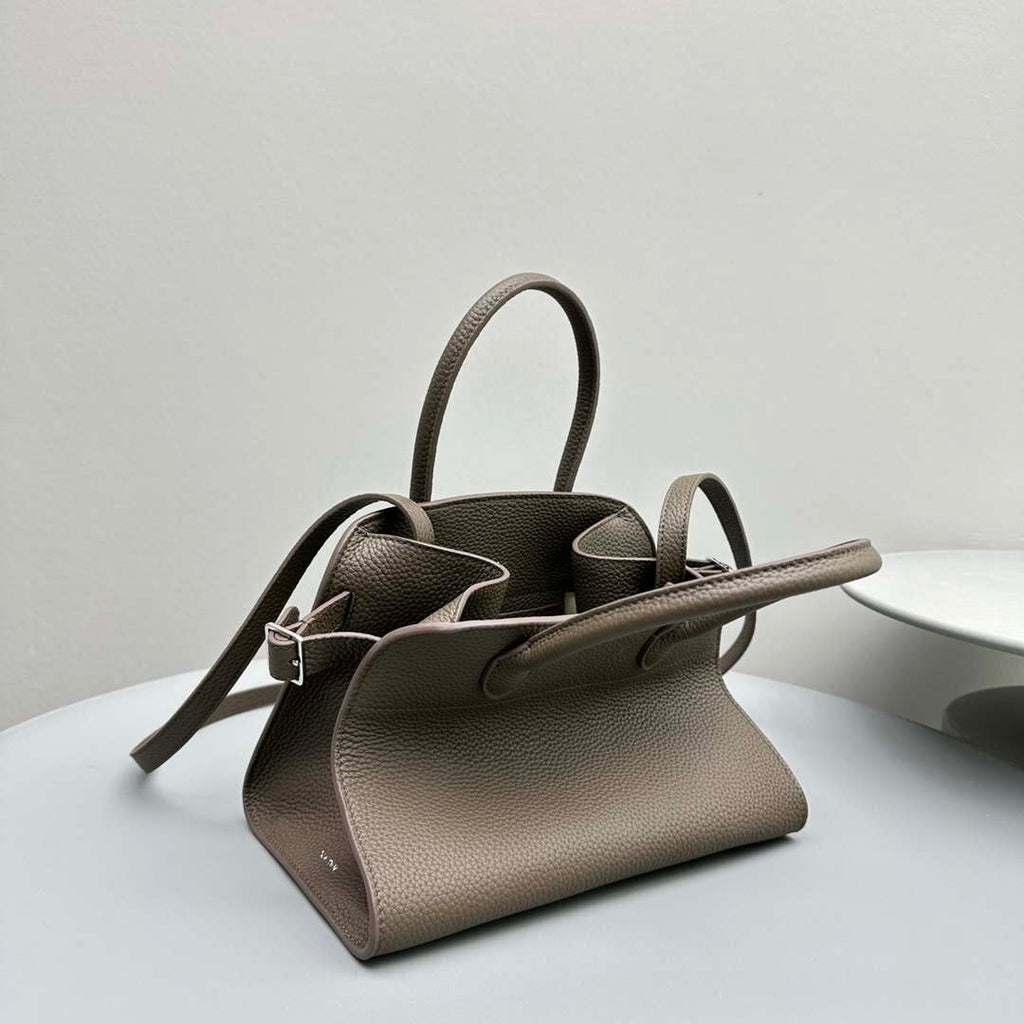 The Row Calfskin Soft Margaux 10 Bag THR153678 Grey